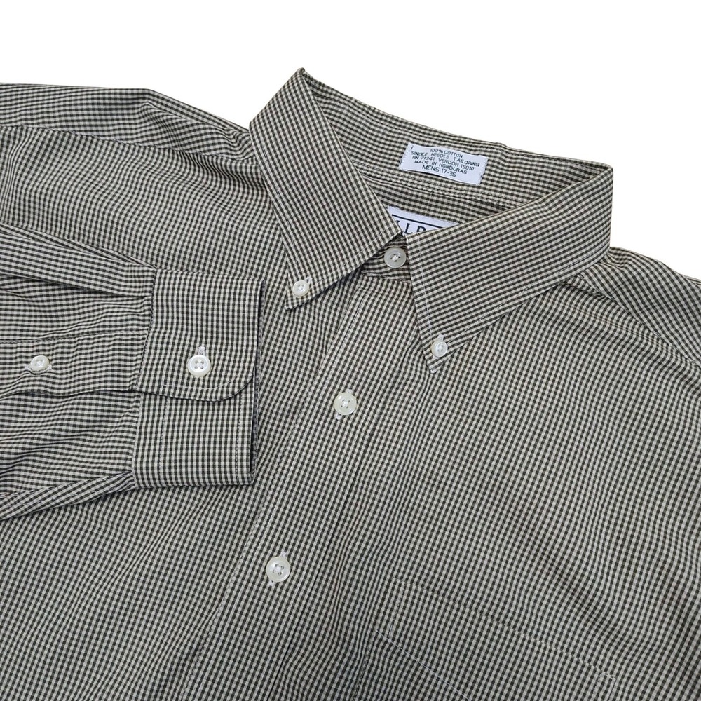Vintage L.L.Bean Mens‎ Button Down Shirt XL 17-36 Olive Green Gingham Check